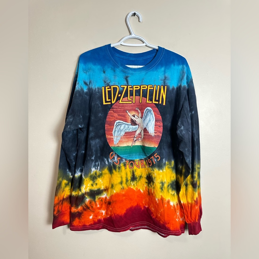 Led Zeppelin Size L Tie-Dye Long Sleeve Shirt